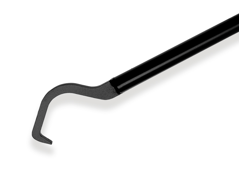 Rijplaat baakvoet haak de Wit, lengte 118 cm.