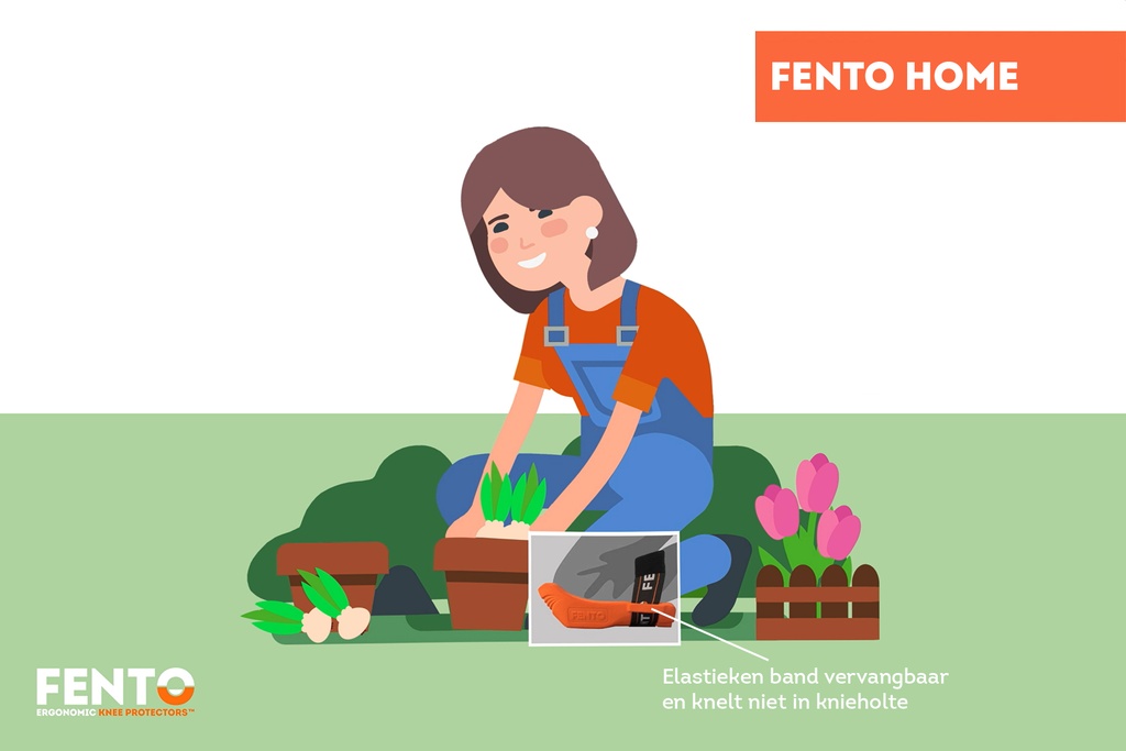 Set elastieken met klittenband voor kniebeschermers FENTO HOME (2 stuks)