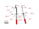 Takkenschaar Felco 221-80, lengte 80 cm, gebogen snijkop, aluminium grepen