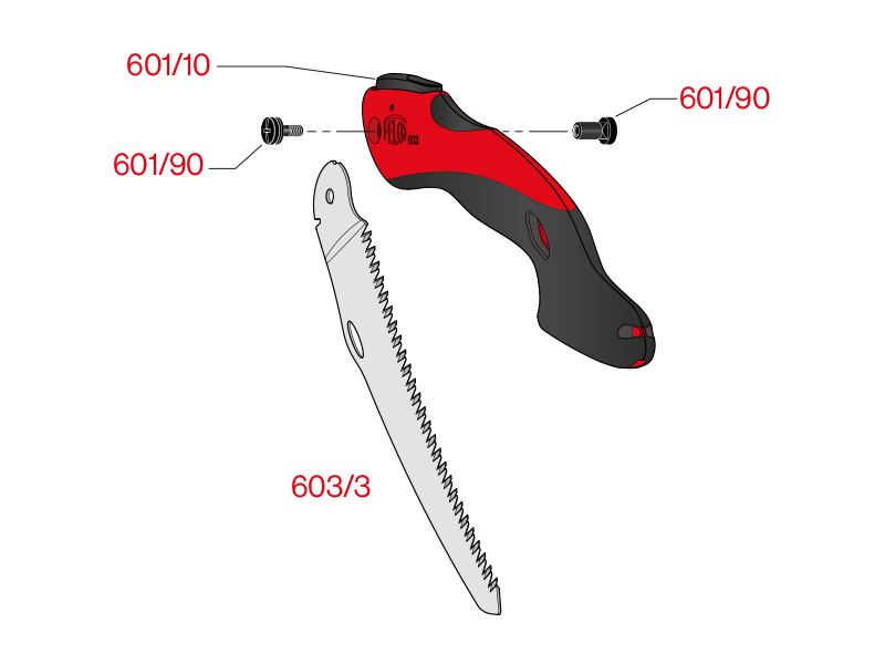 Snoeizaag / vouwzaag Felco 603 inklapbaar, bladlengte 20 cm, gebogen zaagblad