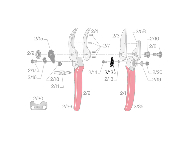 Sluitwervel Felco 2/12, voor Felco 2, 6, 7, 8, 11, 12 en 13