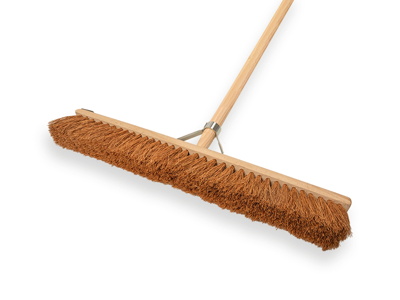 Zaalveger Kokos 60 cm VERO met steel IKAPÉ 150 x 2,8 cm. en kleine stokhouder