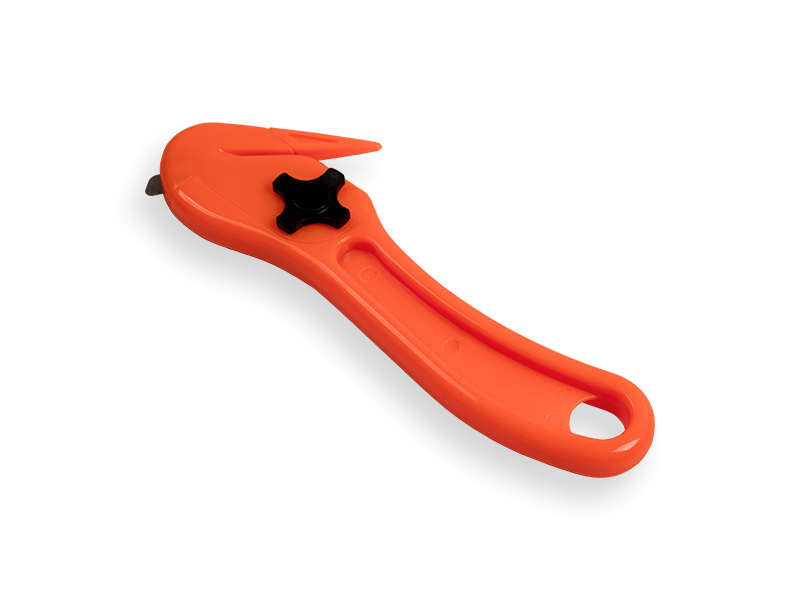 Foliemes, uitpakmes, felgekleurd, lengte 15 cm.  Incl. reserve snijmes.  