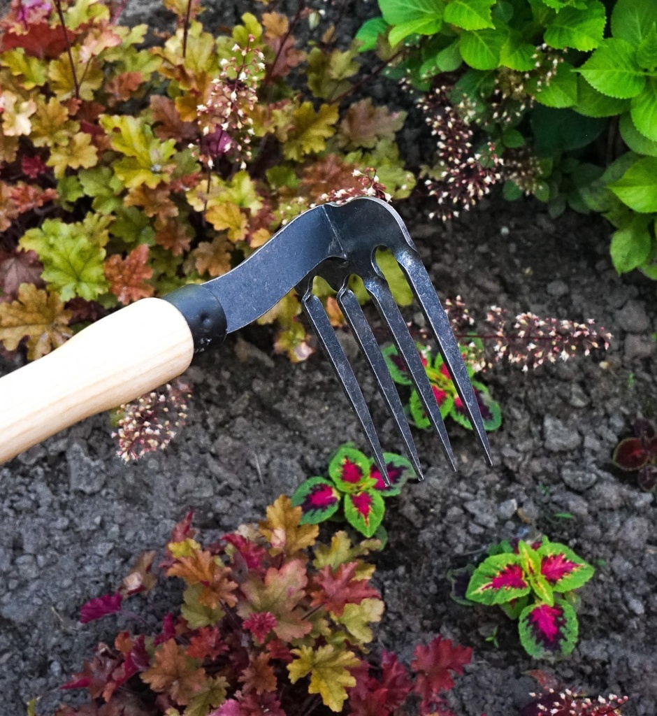 Handhark, De Wit, gedraaide tanden essen knopsteel 480mm