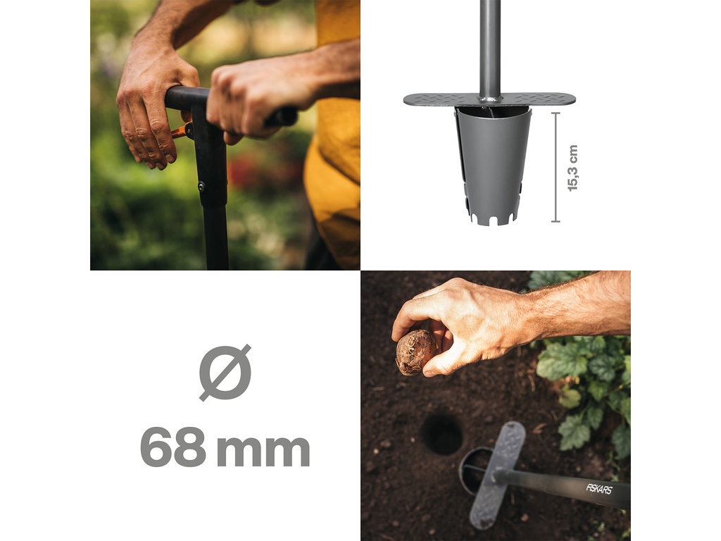 Bollenplanter Fiskars Ergo 100 cm, plantdiepte 15 cm