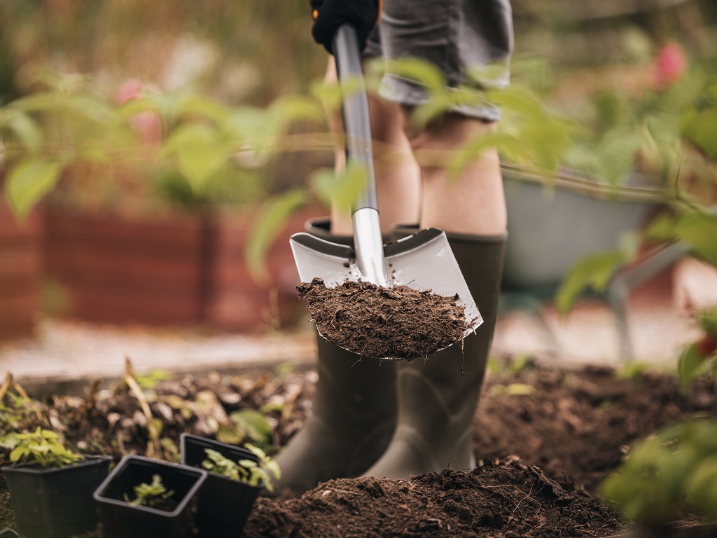 Fiskars Ergonomic Tuinspade rond