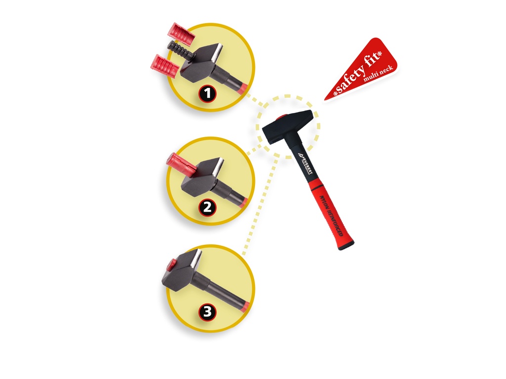 Bankhamer EVEREST 1500 gram met fiberglassteel