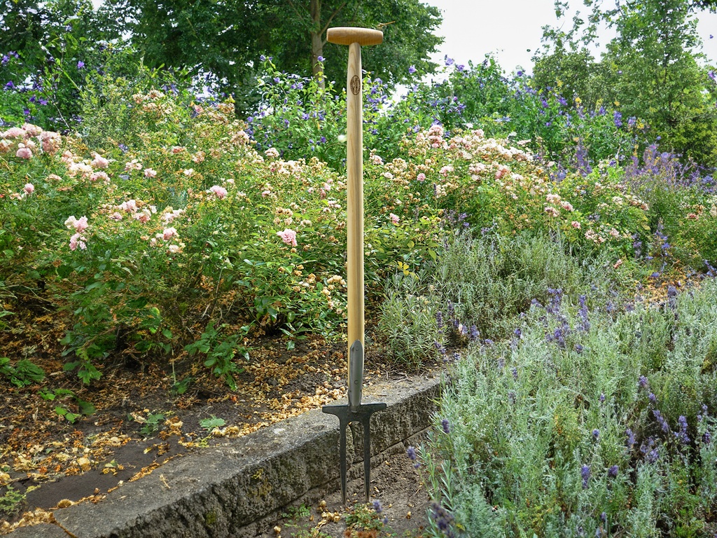 Rozenvork DE WIT gesmeed, 2 tands, met ESSEN T-steel 90 cm