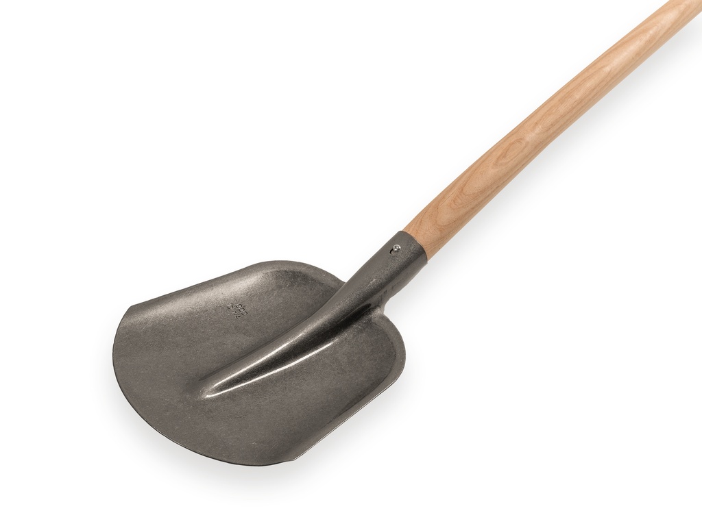 ACTIE Steekbats 1/4 000 blank gelakt, met essen PE schopsteel 110 cm. gebogen, gewaxt