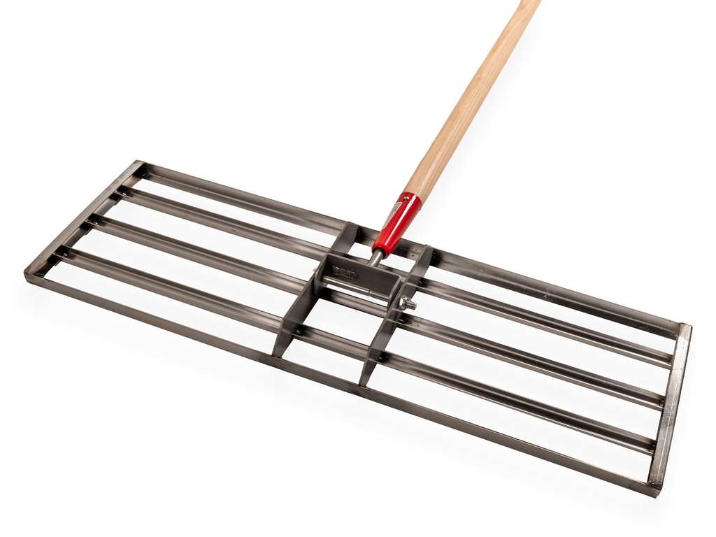 Egalisatiehark RVS 80 x 25 cm, met houten steel 150 cm