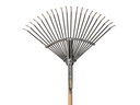 Bladhark ATLAS metaal verzinkt verstelbaar, 22 platte tanden, 28-42 cm breed, met steel IKAPE 150 x 2,4 cm