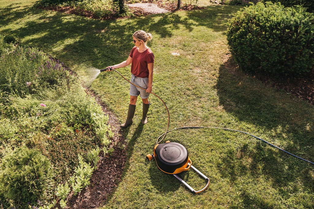 Automatische slanghaspel XL met wielen incl. 20m tuinslang
