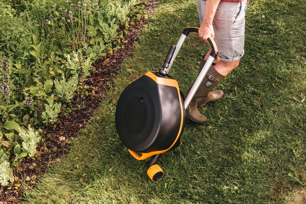 Automatische slanghaspel XL met wielen incl. 20m tuinslang
