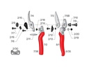 Snoeischaar FELCO 8, ergonomisch met gehoekte snijkop, knipt tot 25 mm