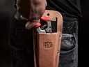 Lederen holster FELCO 910, met riemlussen en metalen riemclip