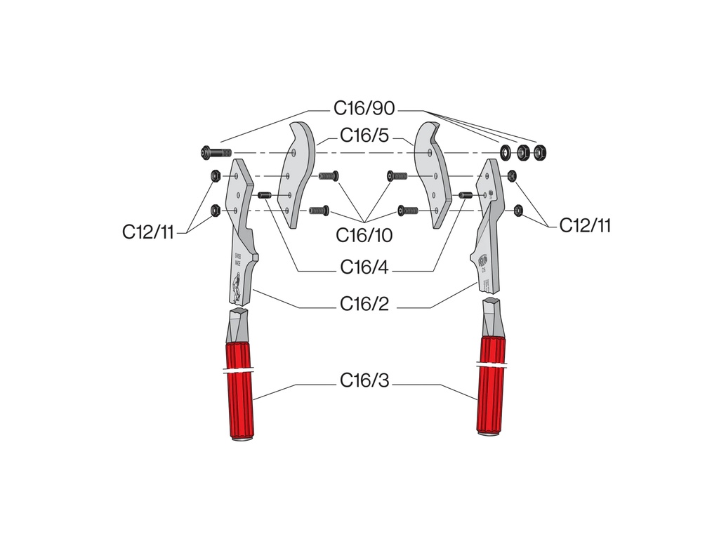 Kabelschaar - staaldraadtang FELCO C16, knipcapaciteit tot 16 mm
