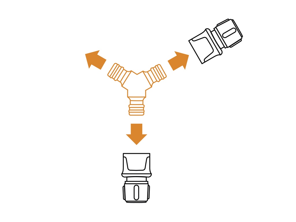 FISKARS Slangkoppeling 3-weg
