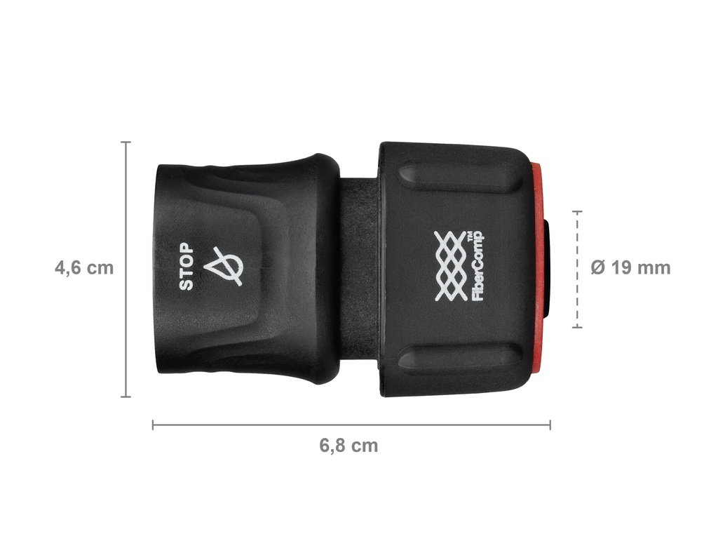 FISKARS slangkoppeling FiberComp 19 mm STOP