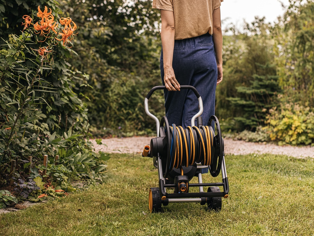 FISKARS Slanghaspel Manueel XL met wielen, inclusief 20 meter tuinslang