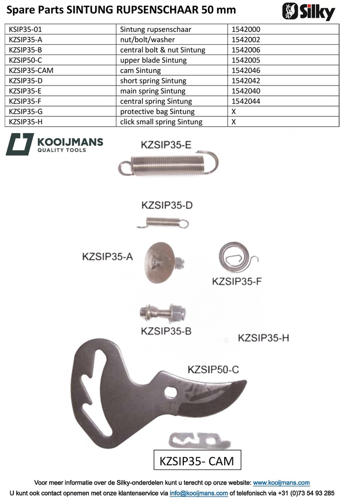 Rupsenschaar Sintung voor SILKY Hayauchi, knipt tot 50 mm