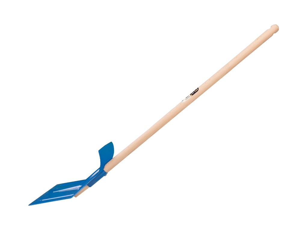 Kindersneeuwschuiver metaal blauw, met beuken steel