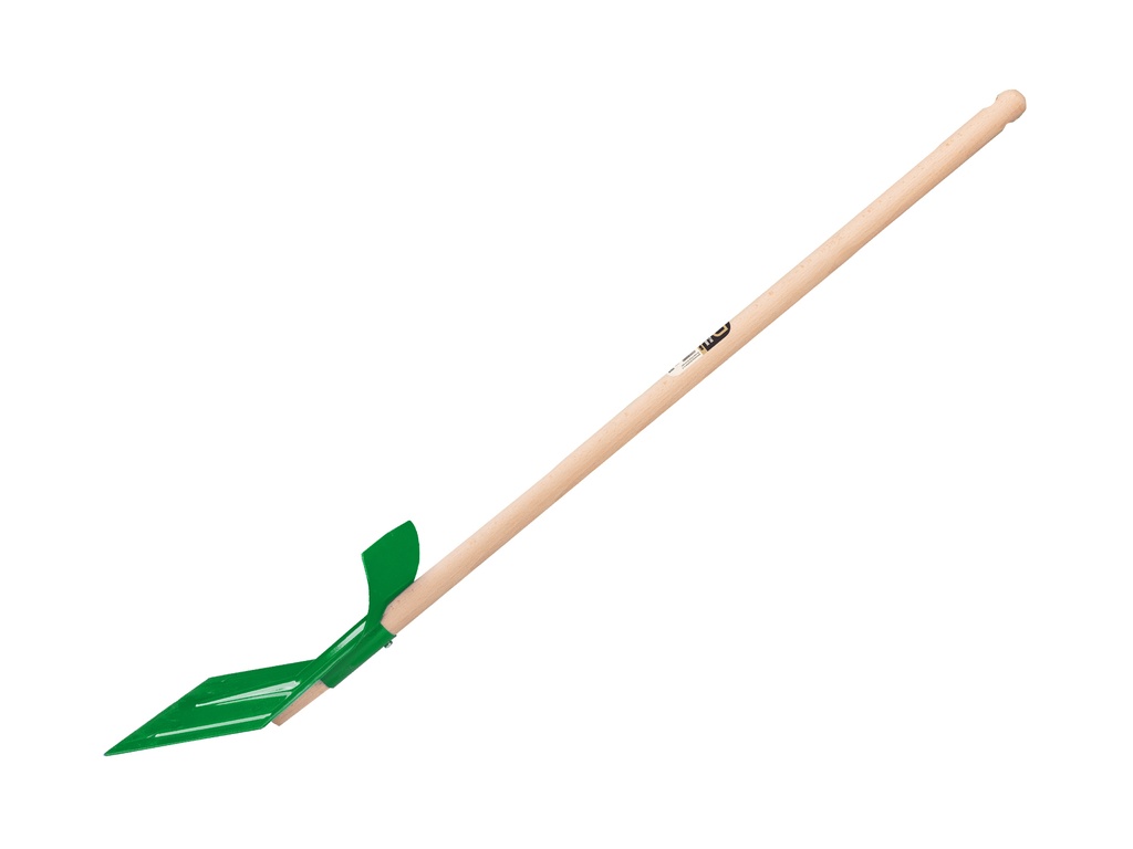 Kindersneeuwschuiver staal groen, met beuken steel