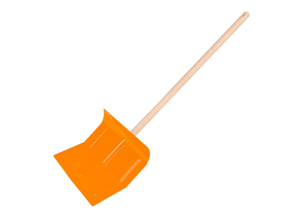 Kindersneeuwschuiver staal oranje, met beuken steel