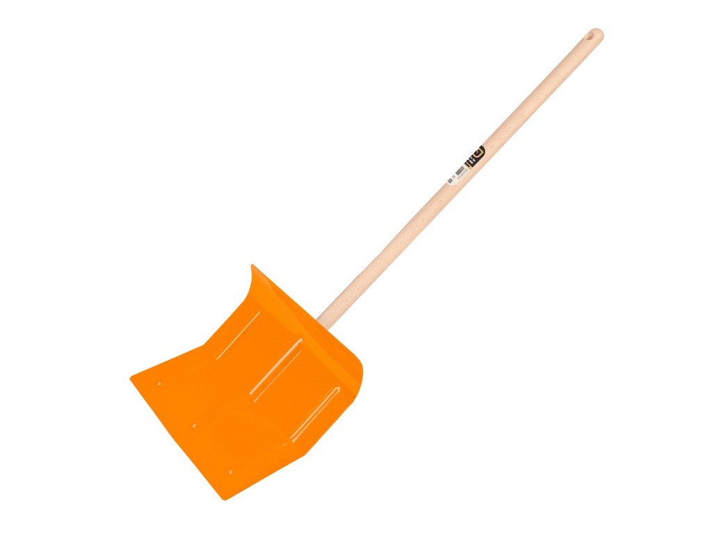 Kindersneeuwschuiver staal oranje, met beuken steel