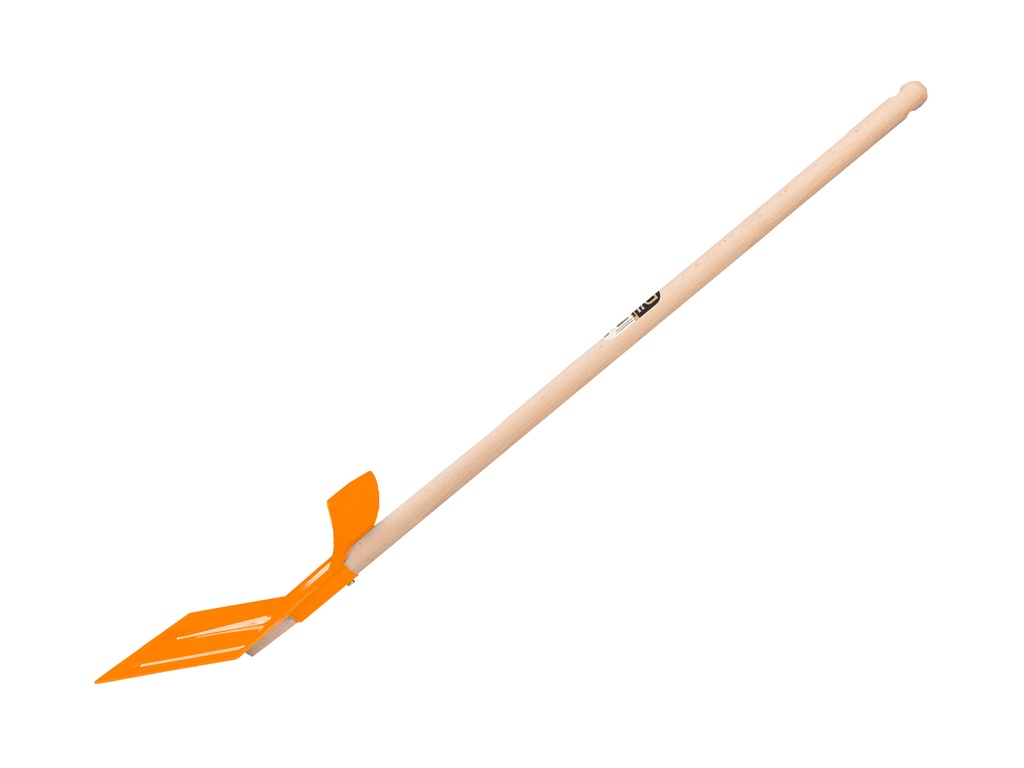 Kindersneeuwschuiver staal oranje, met beuken steel