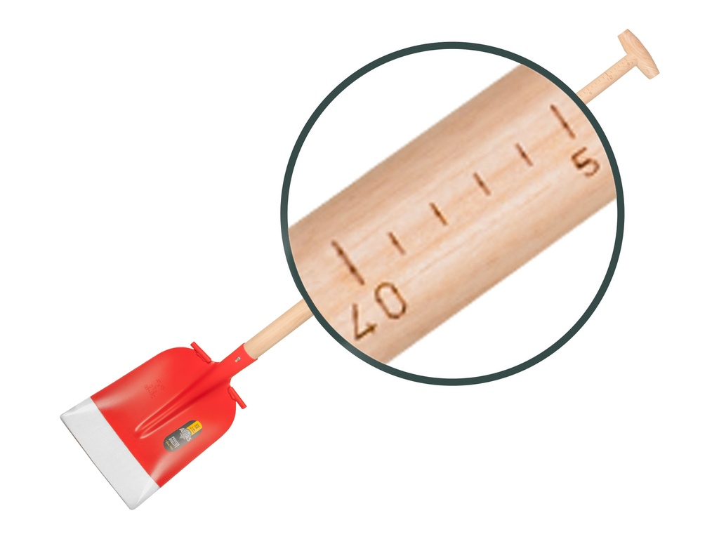 Betonschop ATLAS DIAMANT 1/2 0 rood, extra gehard, RONDE OPSTAP met ATLAS Meetsteel 110 cm gebogen