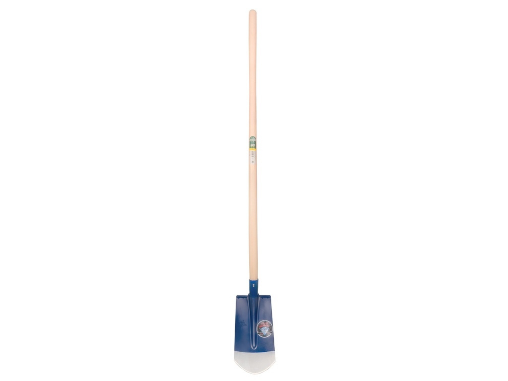 Kabelschop ATLAS DIAMANT 16 cm 3/4 blauw, onderkant spits, RONDE OPSTAP, met ATLAS batsesteel 130 cm