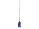Kabelschop ATLAS DIAMANT 16 cm 3/4 blauw, onderkant spits, RONDE OPSTAP, met ATLAS batsesteel 130 cm
