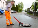 Putdeksellichter NESTLE met heavy-duty wielen, telescopische steel en haak