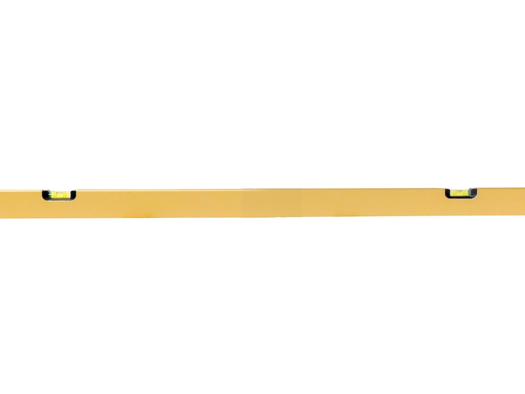 Waterpas LABORA Gold 200 cm, dikwandig aluminium, met 4 libellen en stelvoetjes