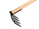 Sloothaak DE WIT 4 tands met plaat en ring, met rechte ATLAS Ecofiber steel 200 cm