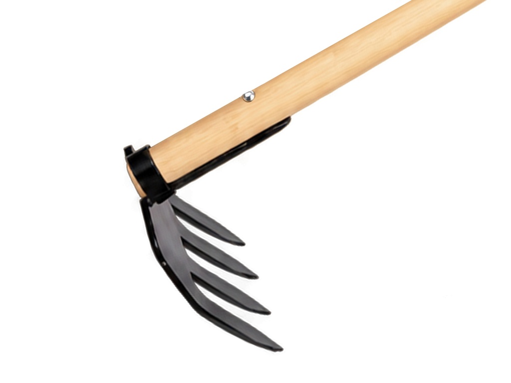 Sloothaak DE WIT 4 tands met plaat en ring, met rechte ATLAS Ecofiber steel 250 cm