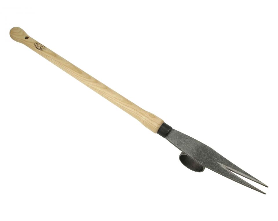 [1025050] Distelsteker DE WIT 2 tands met ESSEN knopsteel 48 cm