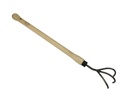 Krabber - Cultivator DE WIT 3 tands met ESSEN knopsteel 48 cm