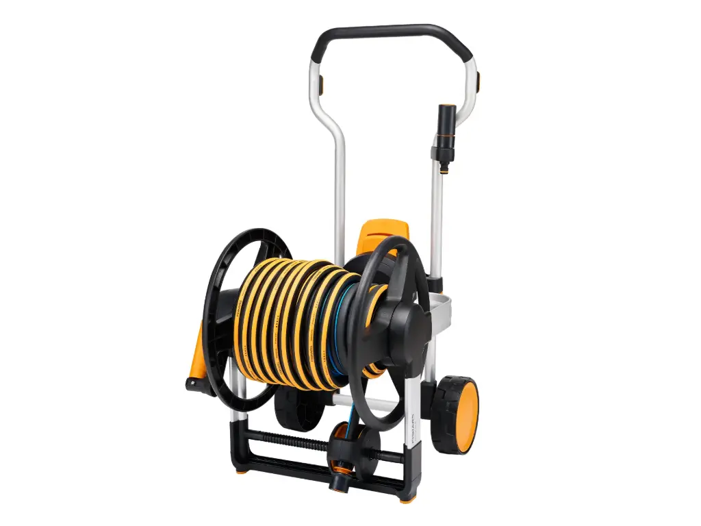 FISKARS Slanghaspel Manueel XL met wielen, inclusief 20 meter tuinslang