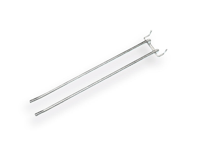 Haak 40 cm dubbel voor kruksteel, voor perfowand