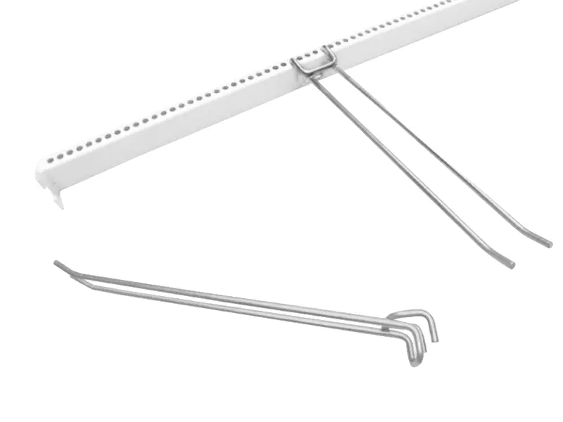 Haak 40 cm dubbel voor kruksteel, voor draagbalk