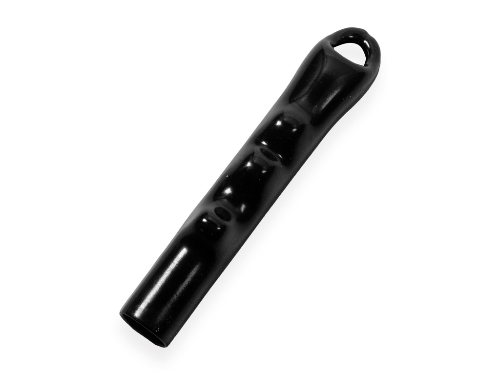 Ophangdop zwart met greep voor steel van 2,4 cm