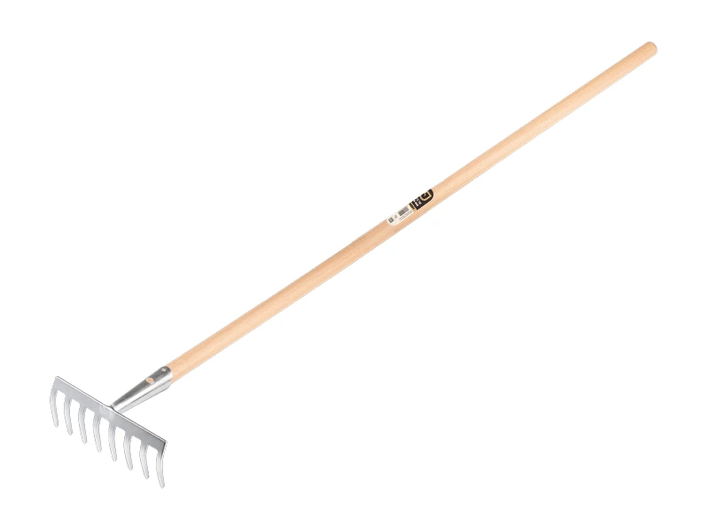 Tuinhark Jimmy verzinkt met 8 gebogen tanden, met IKAPE steel 150 x 2,8 cm. FSC 100%