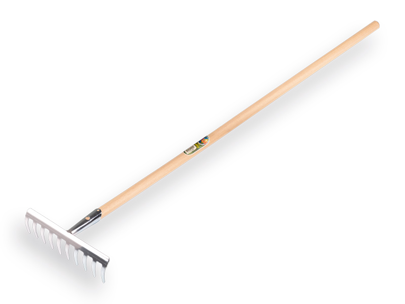 [1301110] Tuinhark Jimmy verzinkt met 10 gebogen tanden, met IKAPE steel 150 x 2,8 cm. FSC 100%