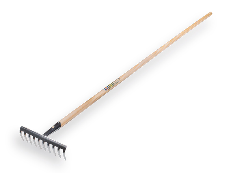 [1301130] Tuinhark Jimmy verzinkt met 12 gebogen tanden, met IKAPE steel 150 x 2,8 cm. FSC 100%