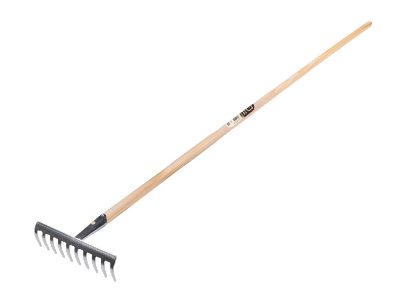 Tuinhark Jimmy verzinkt met 12 gebogen tanden, met IKAPE steel 150 x 2,8 cm. FSC 100%