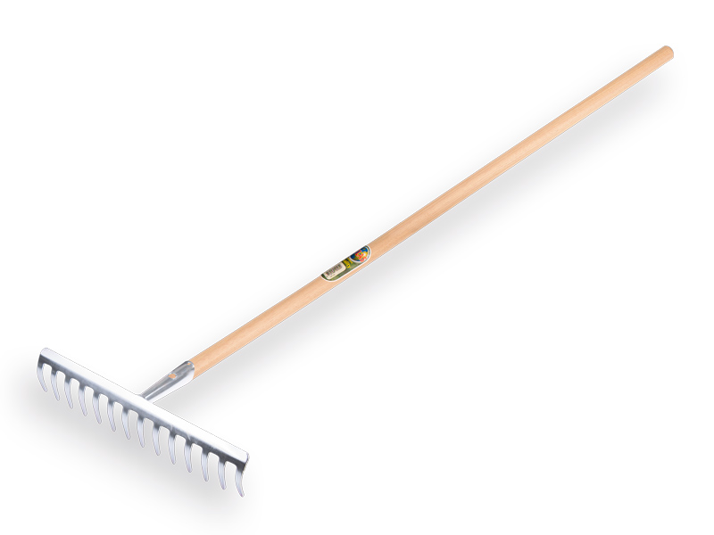 [1301140] Tuinhark Jimmy verzinkt met 14 gebogen tanden, met IKAPE steel 150 x 2,8 cm. FSC 100%