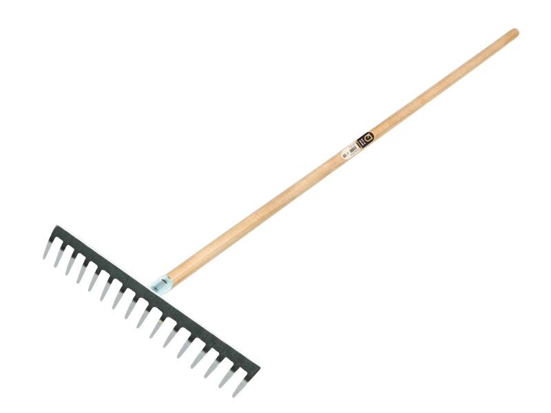 Tuinhark Jimmy verzinkt met 16 gebogen tanden, met IKAPE steel 150 x 2,8 cm. FSC 100%