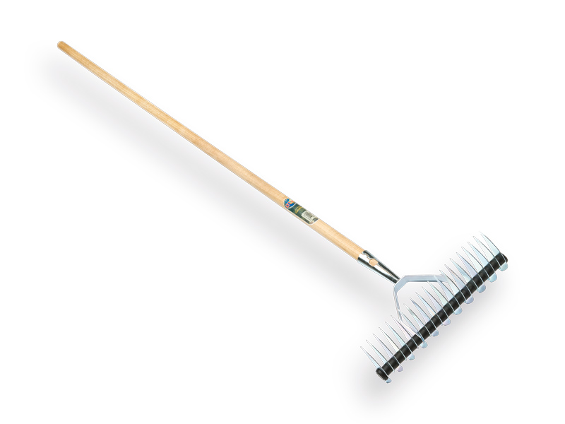 Verticuteerhark Jimmy verzinkt 11/21 tands 36 cm, met IKAPE steel 150 x 2,8 cm. FSC 100%