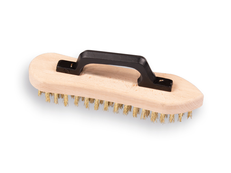 Scrubborstel SOLIDE gehard staaldraad, met ergonomische handgreep